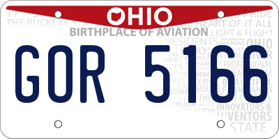 OH license plate GOR5166