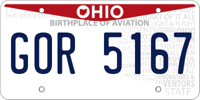 OH license plate GOR5167