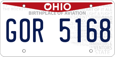 OH license plate GOR5168