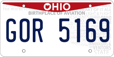 OH license plate GOR5169