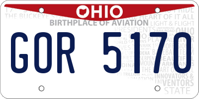 OH license plate GOR5170
