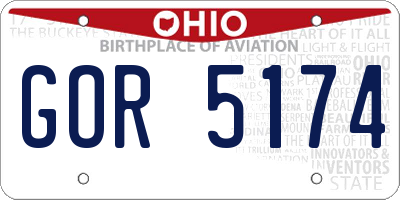 OH license plate GOR5174