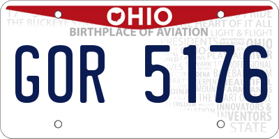 OH license plate GOR5176