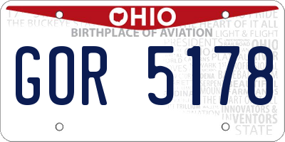 OH license plate GOR5178