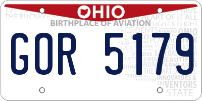 OH license plate GOR5179