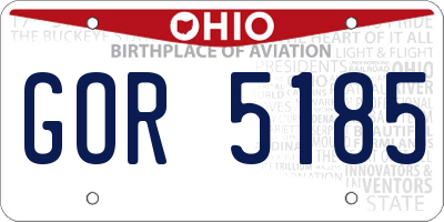 OH license plate GOR5185