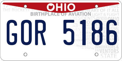 OH license plate GOR5186