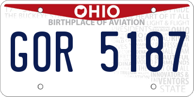 OH license plate GOR5187