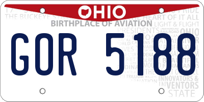 OH license plate GOR5188