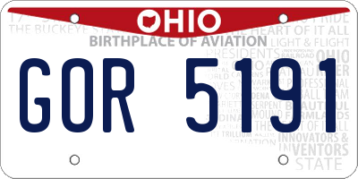 OH license plate GOR5191