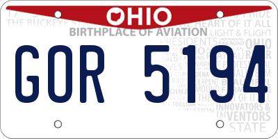 OH license plate GOR5194