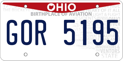 OH license plate GOR5195