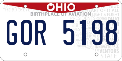 OH license plate GOR5198