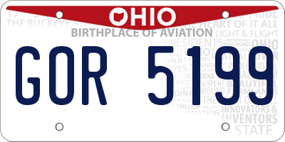 OH license plate GOR5199