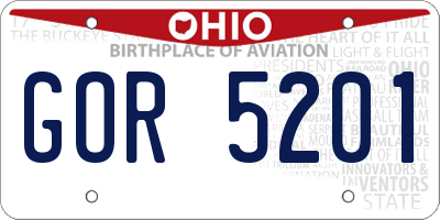 OH license plate GOR5201