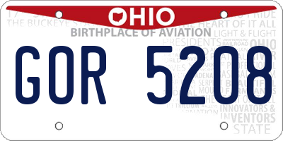 OH license plate GOR5208