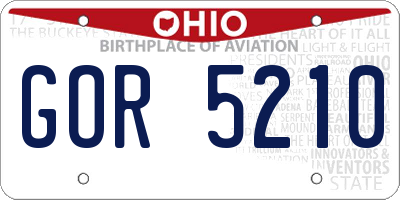 OH license plate GOR5210