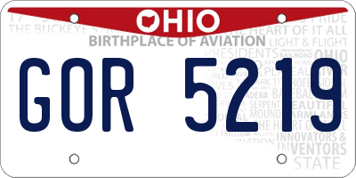 OH license plate GOR5219