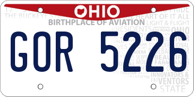 OH license plate GOR5226