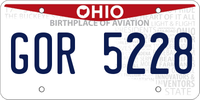 OH license plate GOR5228