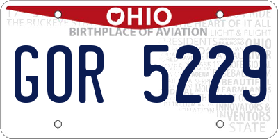 OH license plate GOR5229