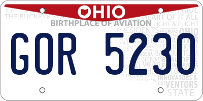 OH license plate GOR5230