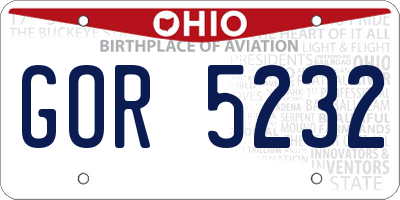 OH license plate GOR5232
