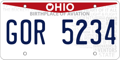 OH license plate GOR5234