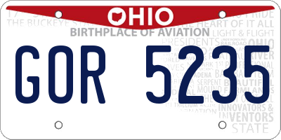 OH license plate GOR5235