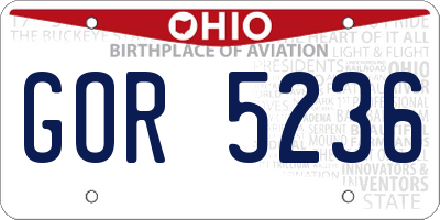 OH license plate GOR5236