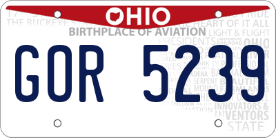 OH license plate GOR5239