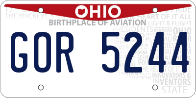 OH license plate GOR5244
