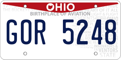 OH license plate GOR5248