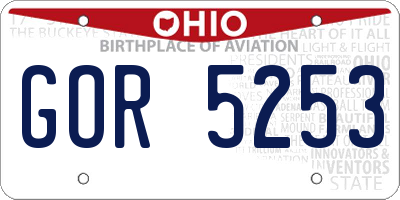 OH license plate GOR5253