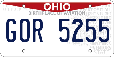 OH license plate GOR5255