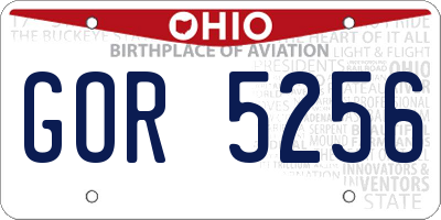 OH license plate GOR5256