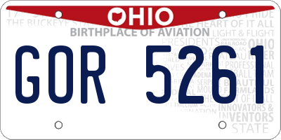 OH license plate GOR5261