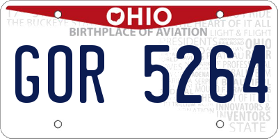 OH license plate GOR5264