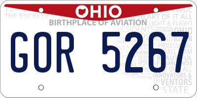 OH license plate GOR5267