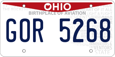 OH license plate GOR5268