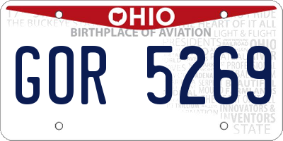 OH license plate GOR5269