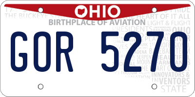 OH license plate GOR5270