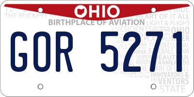 OH license plate GOR5271