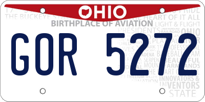 OH license plate GOR5272