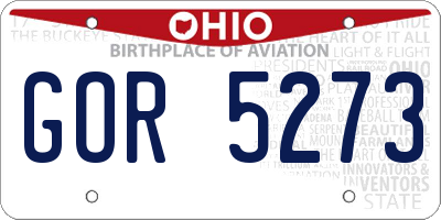 OH license plate GOR5273