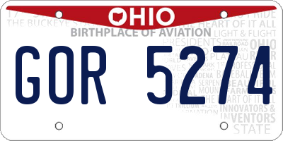 OH license plate GOR5274