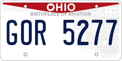 OH license plate GOR5277