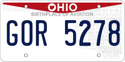 OH license plate GOR5278