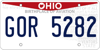 OH license plate GOR5282