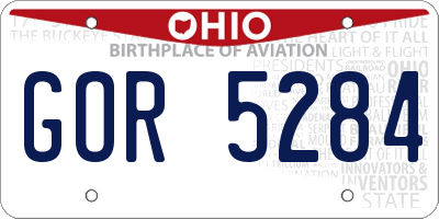 OH license plate GOR5284